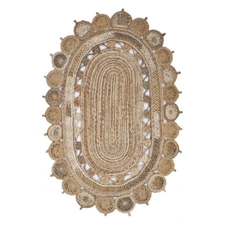 Palacedesigns 9 ft. Oval Shaped Natural Toned Area Rug - Natural - 9' PA3670773